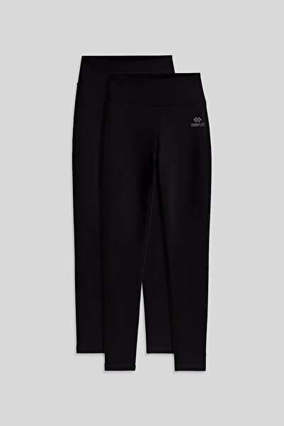 TOMMY LIFE Slim Fit 2-pack Μαύρο Γυναικείο Καλσόν - 94011