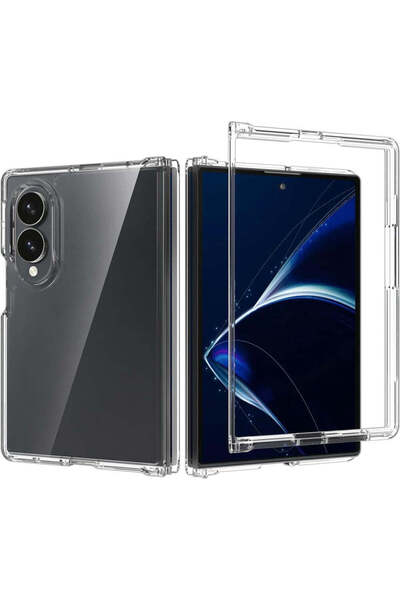 bbtech Samsung Galaxy Z Fold 8 ile Uyumlu Sert PC Sararmaz Şeffaf İnce Kristal Netlikte Koruyucu Kılıf