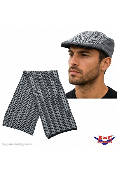 AXE SPORTSWEAR Set de 2 eșarfe și căciuli cu model din lână de iarnă pentru b...