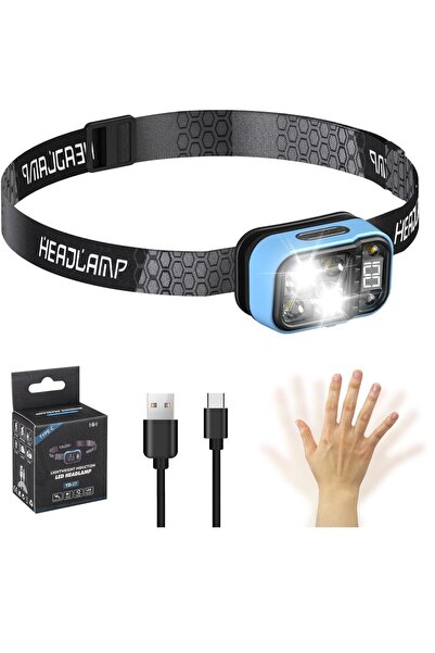 Choice Blue USB C Rechargeable Headlights Motion Sensor Digital Power Display...