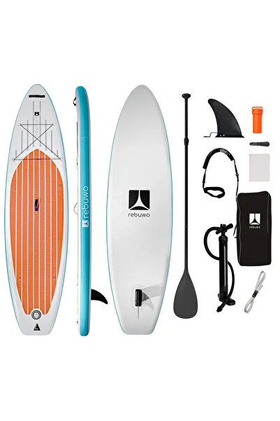 Rebuwo SUP Şişme Sörf Tahtası Stand Up Paddle Board 82*320*15 cm - Mavi Beyaz