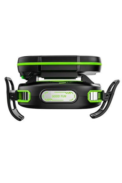 Genaric Mobile Gaming Cooling Fan, ICE Maker Cooler, RGB LED Light, 3000mAh External Battery, Temperature Display, Phone Game Cooler, Live Streaming Radiator, Black/Green
