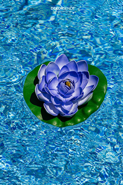 Dekorsende Artificial Water Lily Flower Purple