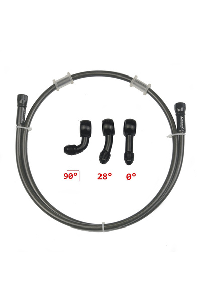 Choice4 Black 400mm Transparent Black AN3 Braided Brake Hose Motorcycle Hydra...