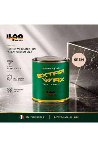 ilpa Extra Wax Mermer Granit ve Doğal Taş Parlatıcı Krem Cila – Profesyonel T...