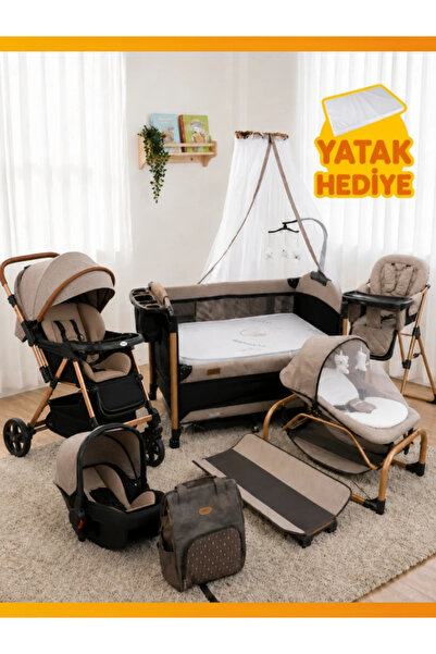 modabebekler Bebek arabası Anne Yanı Asansörlü Park Beşik Sallanır Sabitlenir...