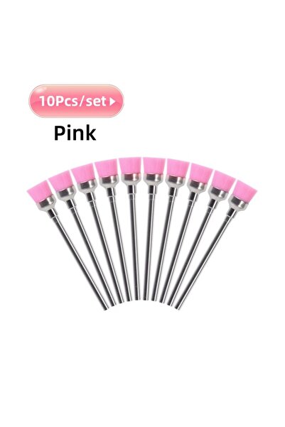 Choice Pink-10pcs 10Pcs/bag Nail Art Nylon Cleaning Brush 2.35mm Grinding Hea...
