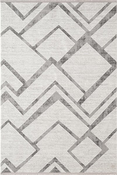 Cotto Home Cotto Motto TT001A Krem Halı Modern Geometrik Çizgili Pamuk Taban ...