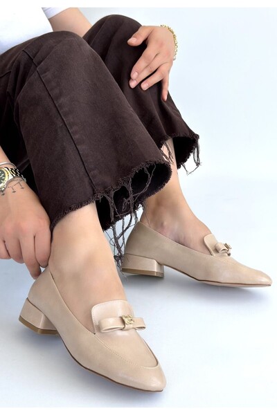 pabucmarketi Beige Women's Heeled Shoes
