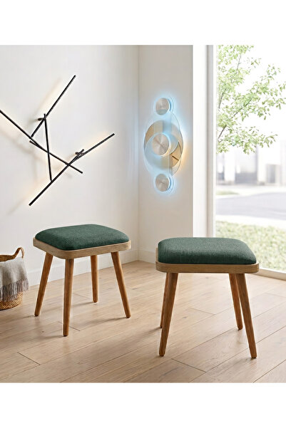 Uvi Collection VİNA MİNİ 2'li TABURE KARİNA MEŞE YEŞİL