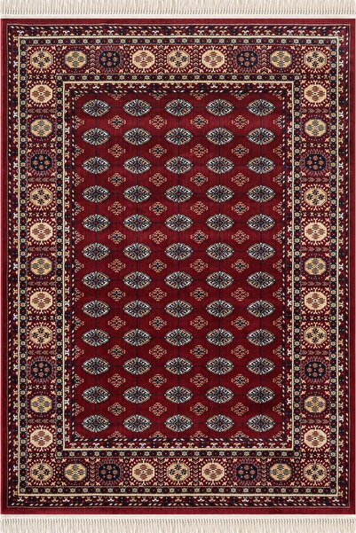 Cotto Home Fesane FN003J Bordo Pamuk Taban Afgan Desenli Salon Oturma Odası H...