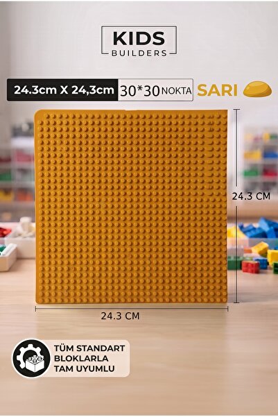 Kuzutoys Classic Le-Go Compatible Yellow Floor Building Block Base Plate 30X3...