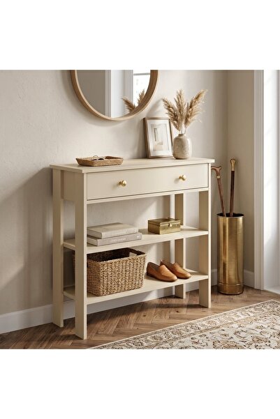 MANDOSİ 70 Cm Çekmeceli Kumbeji Dresuar Gold Düğme Kulp