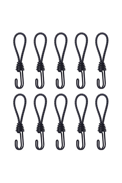 Choice black 10pcs Tent Elastic Rope Cord Hook Versatile Outdoor Camping Cano...