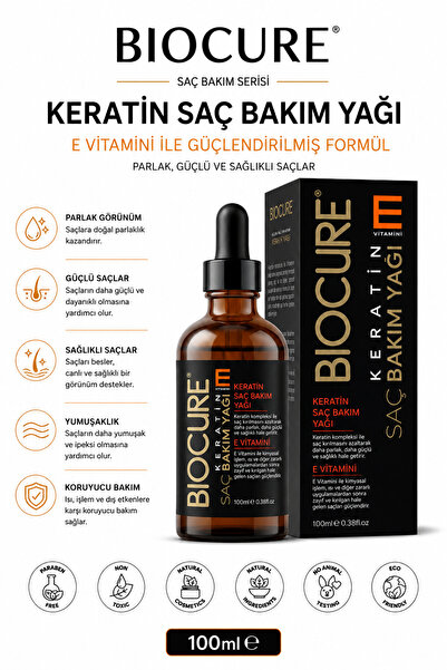 Biocure Dht Blocker Keratin Saç Bakım Yağı / E Vitamini Katkılı 100 ml.