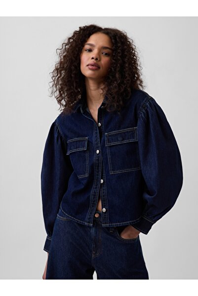 GAP Kadın Koyu Mavi × HFR Balon Kol Denim Gömlek by LaTouché