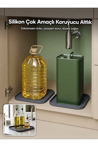 MappleHome Under Sink Organizer and Anti-Drip Silicone Oil and Vinegar Tray 1...