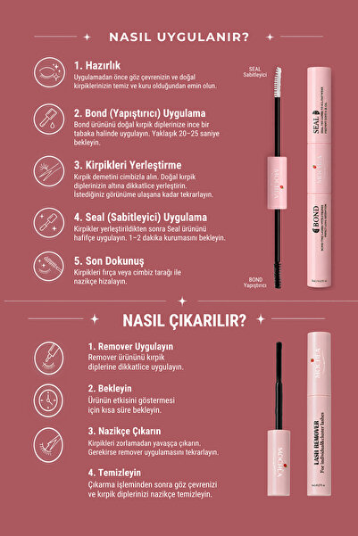 Chardak Mochea Takma Kirpik Seti 640 Demet/Adet, Yapıştırıcı, Sabitleyici, Çıkartıcı, Cımbız, Fırça, 30D, 40D, 50D