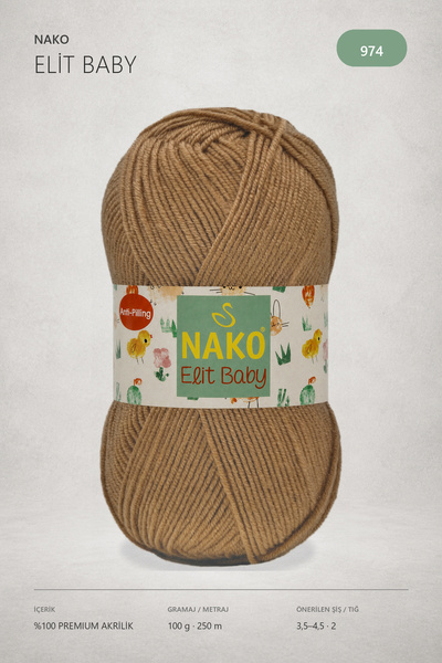 NAKO N.ako Elit Baby Anti Pilling Tüylenmeyen Bebek Ipi 974 Çöl Kumu