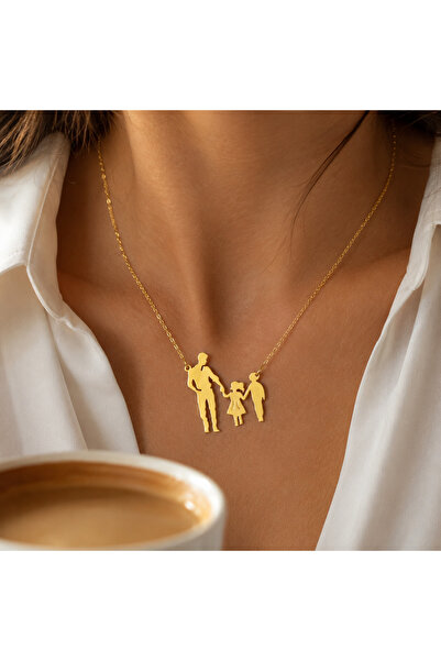 simurg jewellery Gümüş Baba-Kız-Erkek Çocuk Kolye