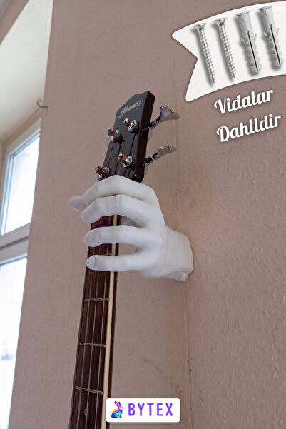 BytexStore Gitar Duvar Askı Aparatı (Montaj vidaları dahil) - El Şeklinde Tas...