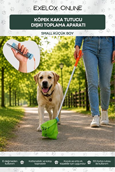 Exelox Köpek Kaka Tutucu Dışkı Toplama Aparatı Small Küçük Boy Katlanabilir P...