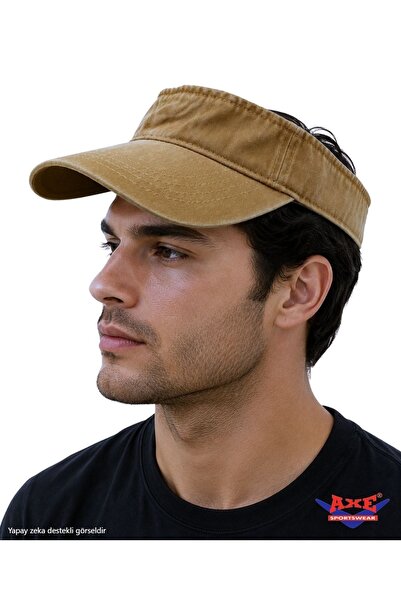 AXE SPORTSWEAR Yellow Jean Jeans - Beach, Tennis, Visor Hat, Open Top UV Prot...