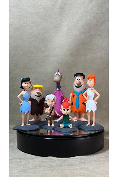 AREZ 3D FİGÜR Taş Devri The Flintstones Aile ve Arkadaşlar Dekoratif Koleksiy...