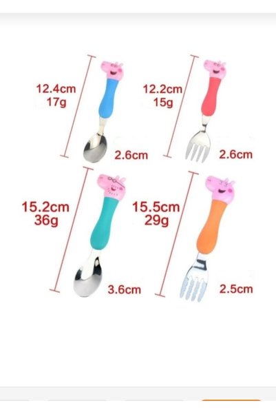 PEPİKON Peppa Pig Spoon and Fork Set