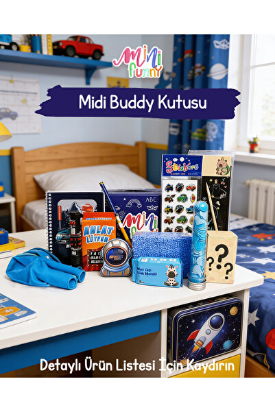 Mini Funny - Midi Buddy Erkek Çocuk Hediye Kutusu-Kırtasiye Seti, Doğum Günü ...