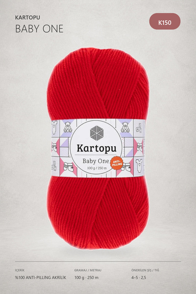 Kartopu Baby One Non-Pilling Baby Wool Flag Red K150 (New Color)