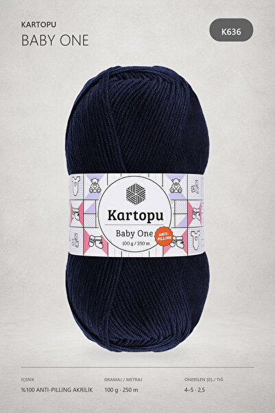 Kartopu Baby One Antipilling Hand Knitting Yarn 100 Gr Navy Blue K636