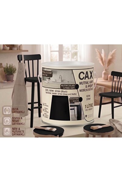 caxcolors CAX Mutfak Dolabı Kapı ve Mobilya Boyası Su Bazlı Ahşap Boyası Mat ...