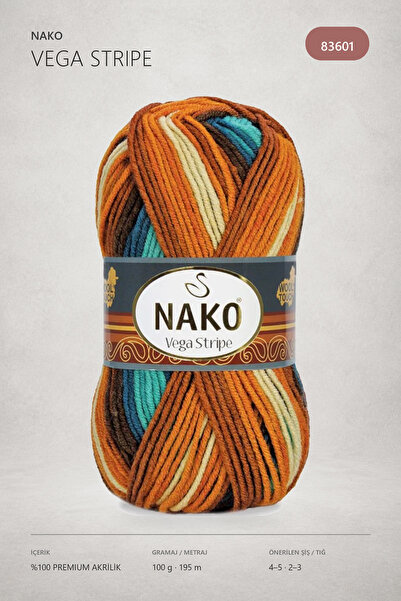 NAKO Vega Stripe Ebruli Örgü İpi 83601