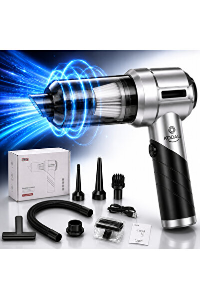 KODALI Aspirator auto de mana 4 in 1, pliabil 90°, 15000 Pa,3 viteze, Baterie...