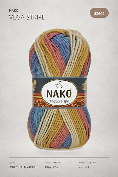 NAKO Vega Stripe Ebruli Örgü İpi 83602