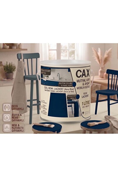 caxcolors CAX Mutfak Dolabı Kapı ve Mobilya Boyası Su Bazlı Ahşap Boyası Mat ...