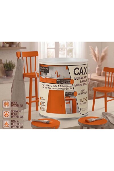 caxcolors CAX Mutfak Dolabı Kapı ve Mobilya Boyası Su Bazlı Ahşap Boyası Mat ...