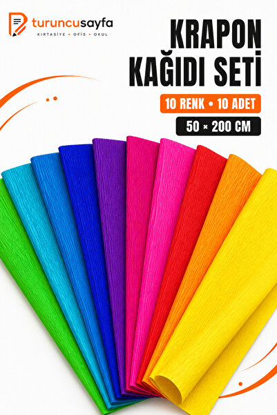 everart Krapon Kağıdı 10 Renk 50x200 cm Karışık Renkli 10'lu