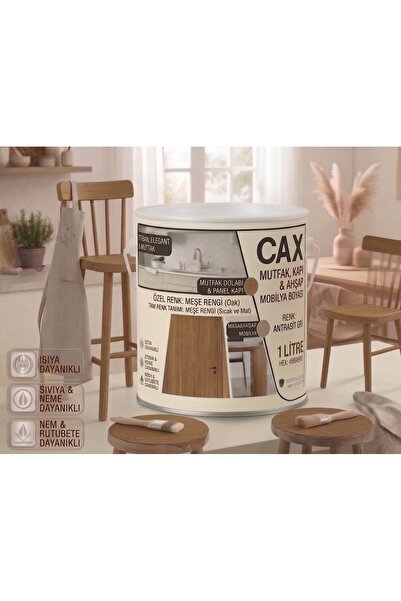 caxcolors CAX Mutfak Dolabı Kapı ve Mobilya Boyası Su Bazlı Ahşap Boyası Mat ...