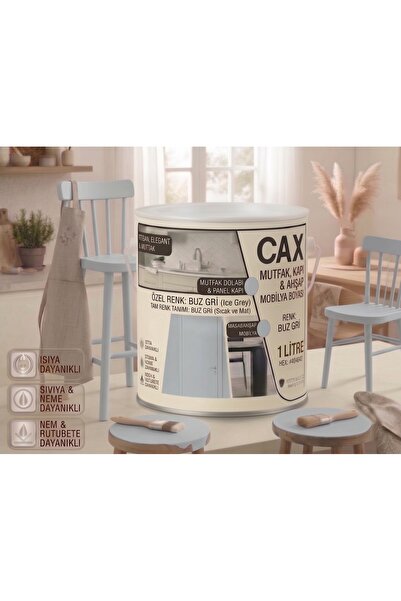 caxcolors CAX Mutfak Dolabı Kapı ve Mobilya Boyası Su Bazlı Ahşap Boyası Mat ...