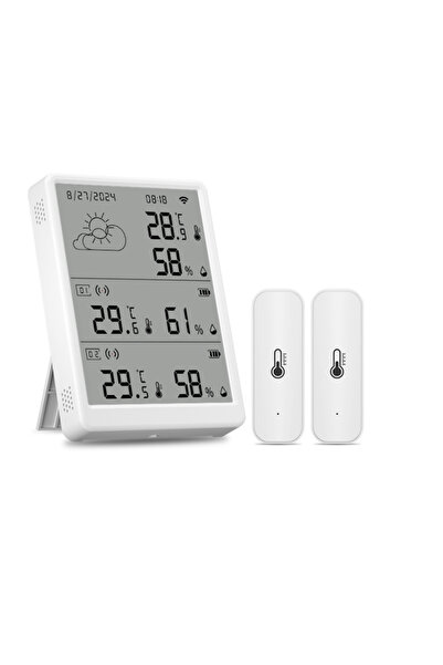 Choice مجموعة مستشعرات درجة الحرارة والرطوبة Tuya WiFi+RF433 مزودة بمستشعرين،...