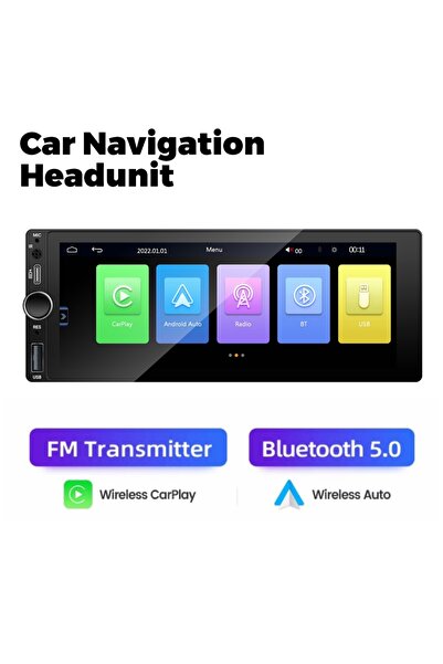 Choice مشغل MP5 لاسلكي للسيارة CP Auto 1 DIN بشاشة 6.86 بوصة، متوافق مع أنظمة...