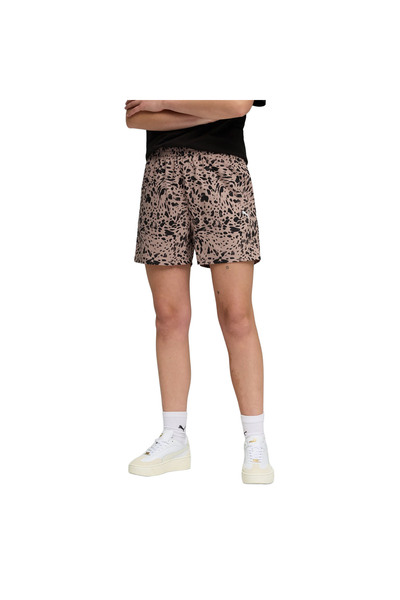 Puma ESS GRAPHIC ANIMAL HIGH-RISE AOP WOVEN SHORTS 4 691823-88 Καφέ