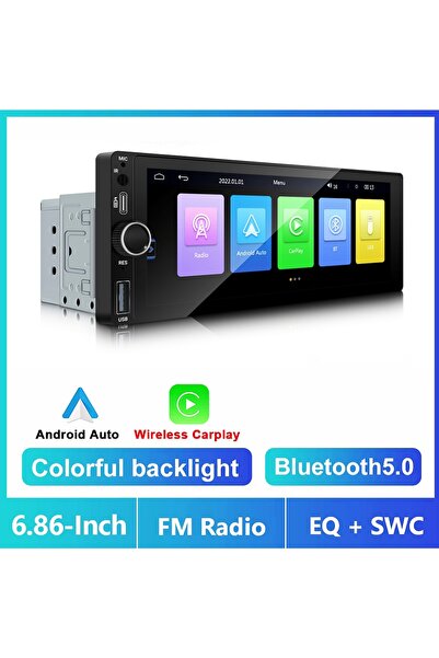 Choice1 Wireless Carplay 1 Din 6.86" Inch Car MP5 Player For Universal Wirele...