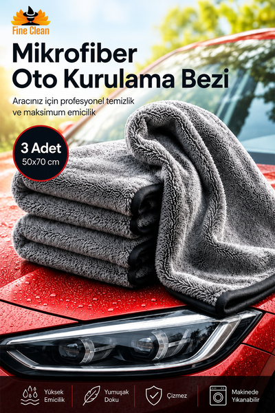 Fine Clean (3 bucăți) Lavetă din microfibră pentru curățarea și uscarea podel...