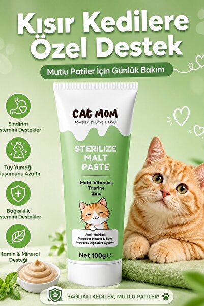 cat mom Kısır Kedi Kedi Maltı, Taurinli ve Multi Vitaminli Kedi Maltı, Tüy To...