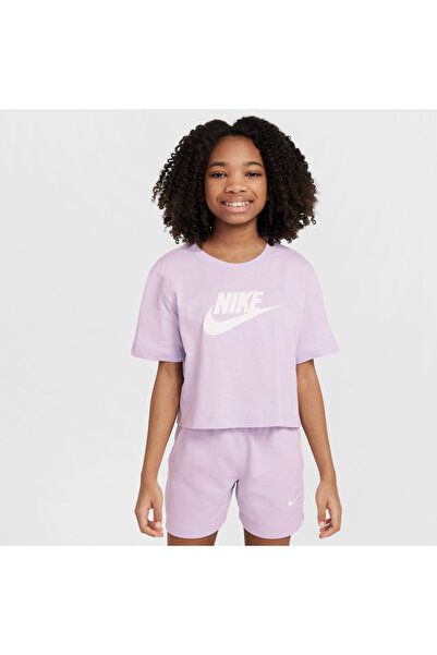 Nike G NSW TEE CROP FUTURA HBR FZ5548-537 Λιλά
