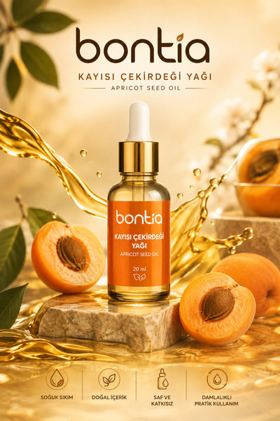 Kayısı Çekirdeği Yağı 20 ml | Soğuk Sıkım Saf Kayısı Çekirdeği Yağı | Doğal Bitkisel Yağ