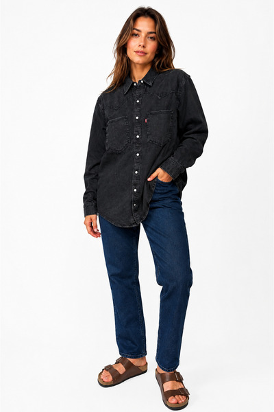 Levi's Women's Cotton Denim Shirt-Smoked
